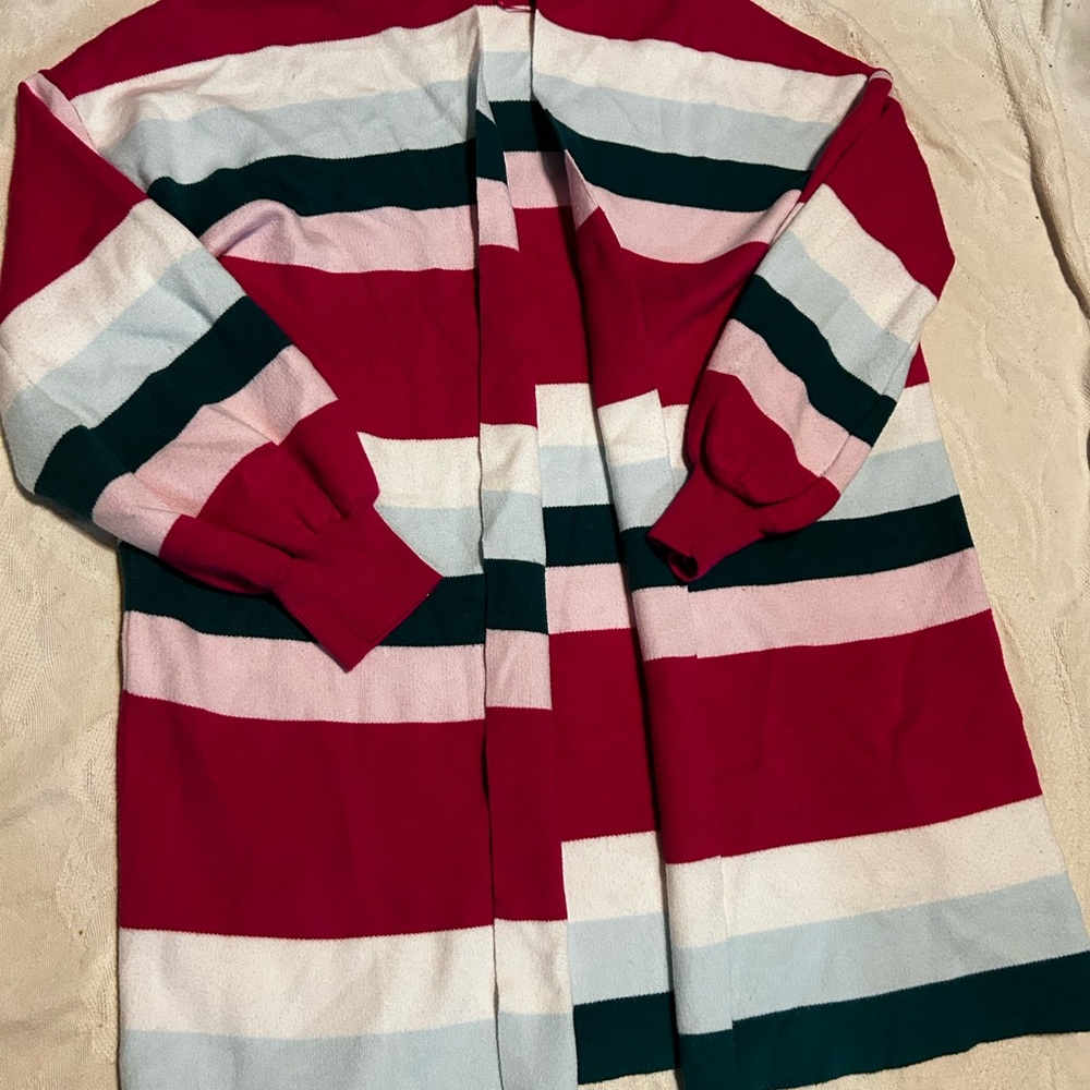 crown & ivy Multicolor Striped Cardigan